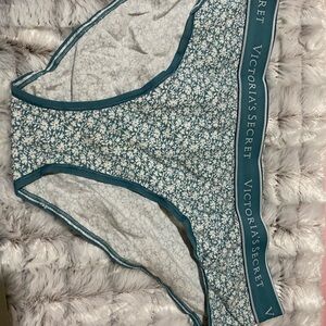 Victoria's Secret Teal and White Floral Panty